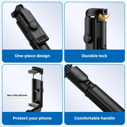 Extendable Flash 3-in-1 Selfie Stick Tripod with Bluetooth Remote