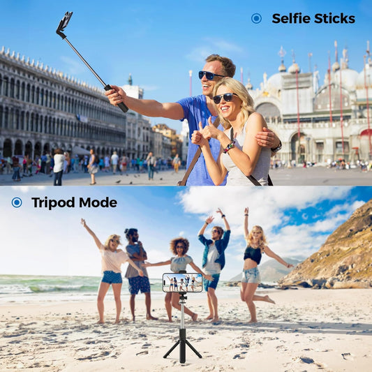 Extendable Flash 3-in-1 Selfie Stick Tripod with Bluetooth Remote